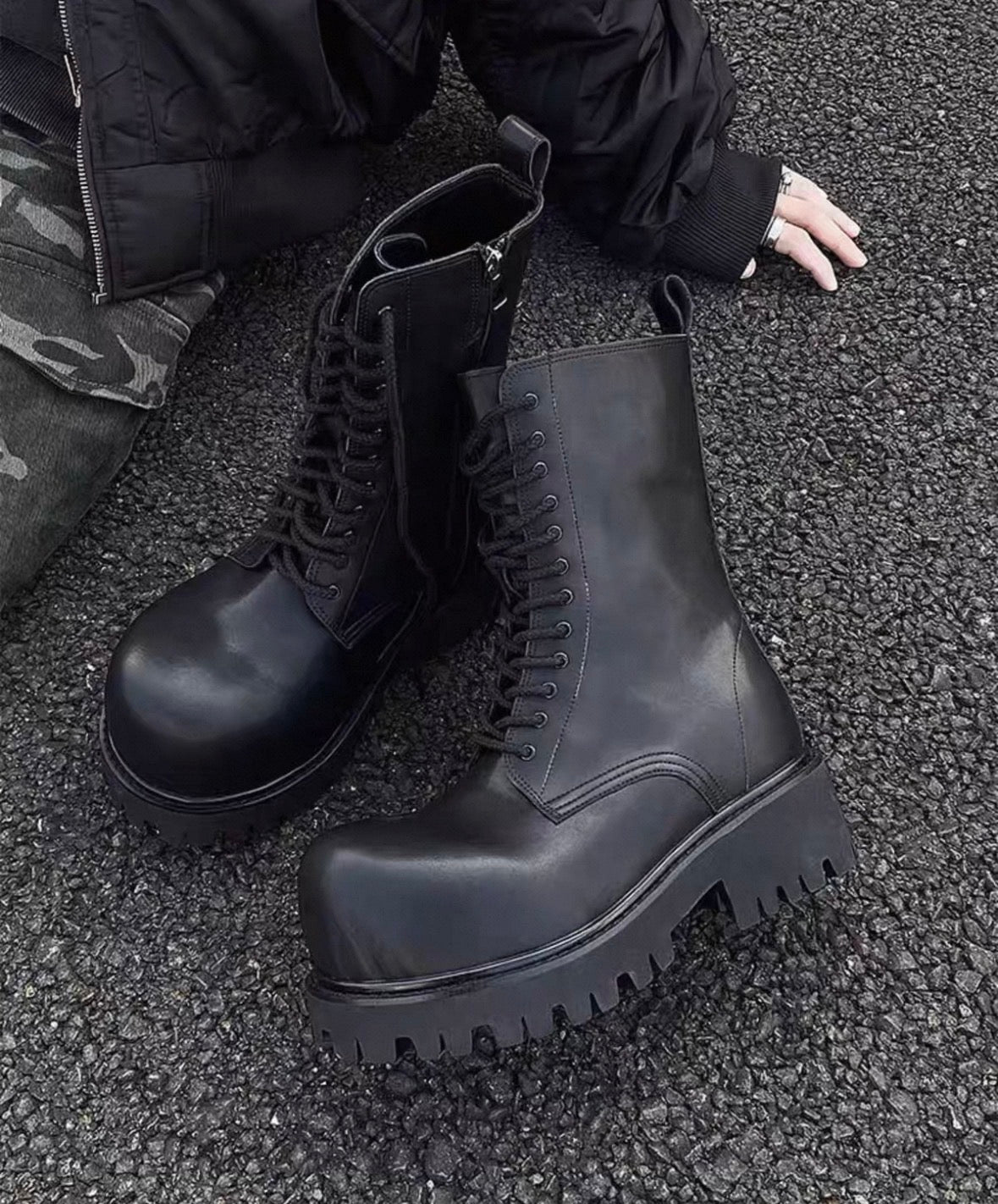 10cm UP ハイボリュームコンバットブーツ